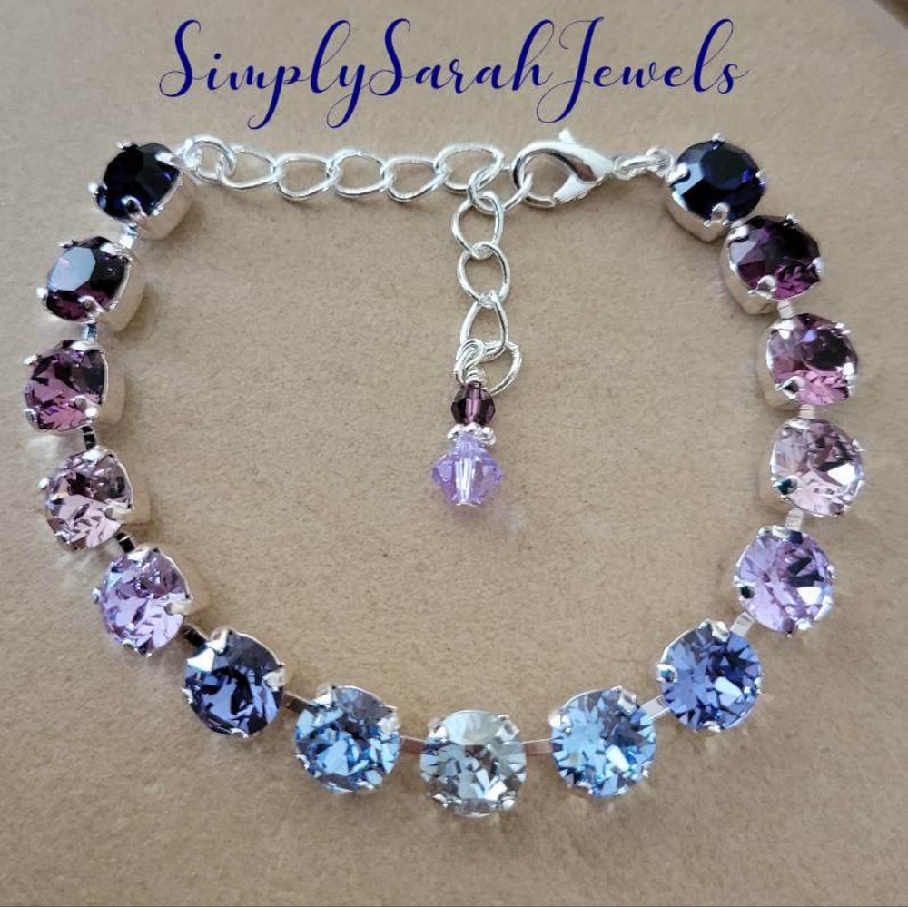 Austrian and Preciosa Crystal Tennis Bracelet in Shiny Silver